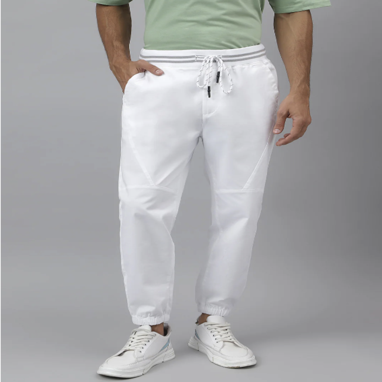 Drawstring Rib Waist...